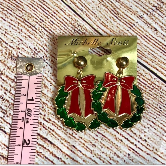Michelle Scott Ugly Christmas Wreath Earrings - Picture 2 of 3
